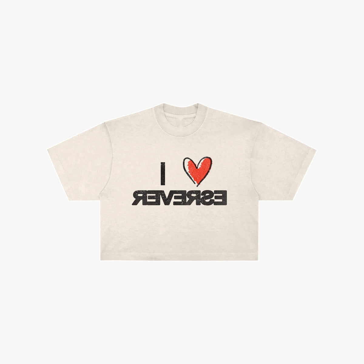 “I ♥ ESREVER” Crop Tee